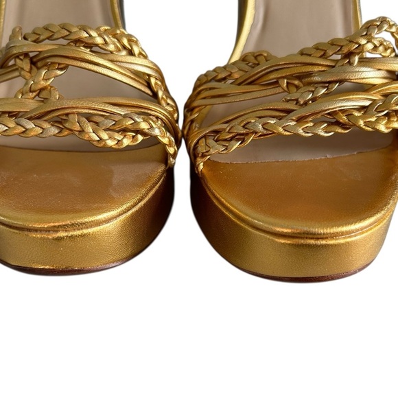 Anne Klein New York Cork and  Gold Braided Women's Sandals Sz 10 - Picture 3 of 11